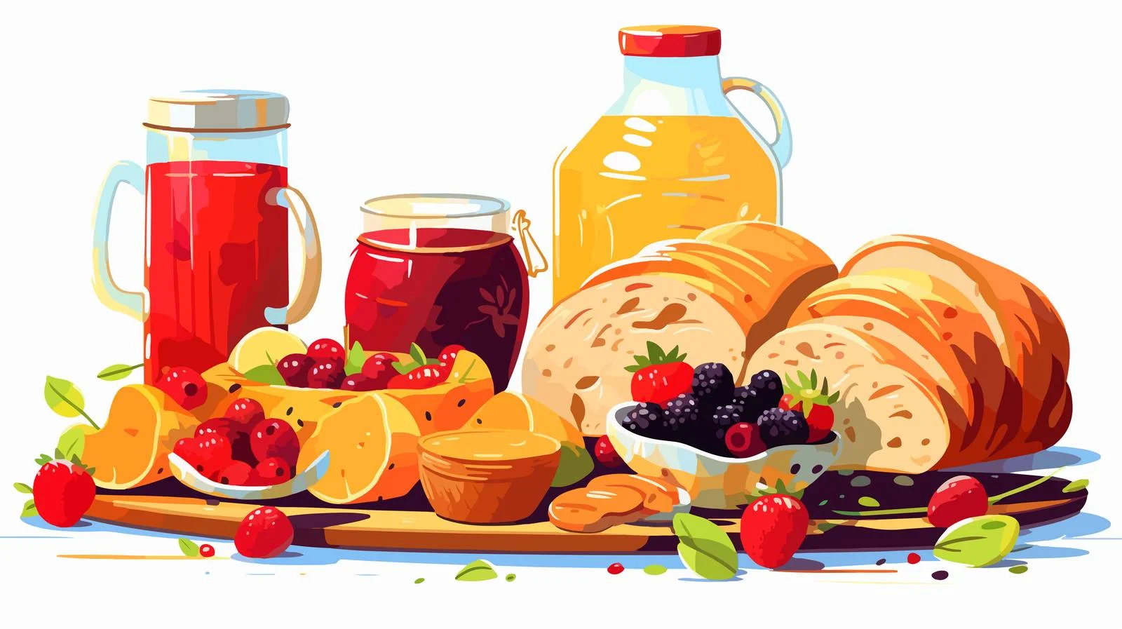 Picnic Food Selection Including Snacks and Bread — free download from Dotvec