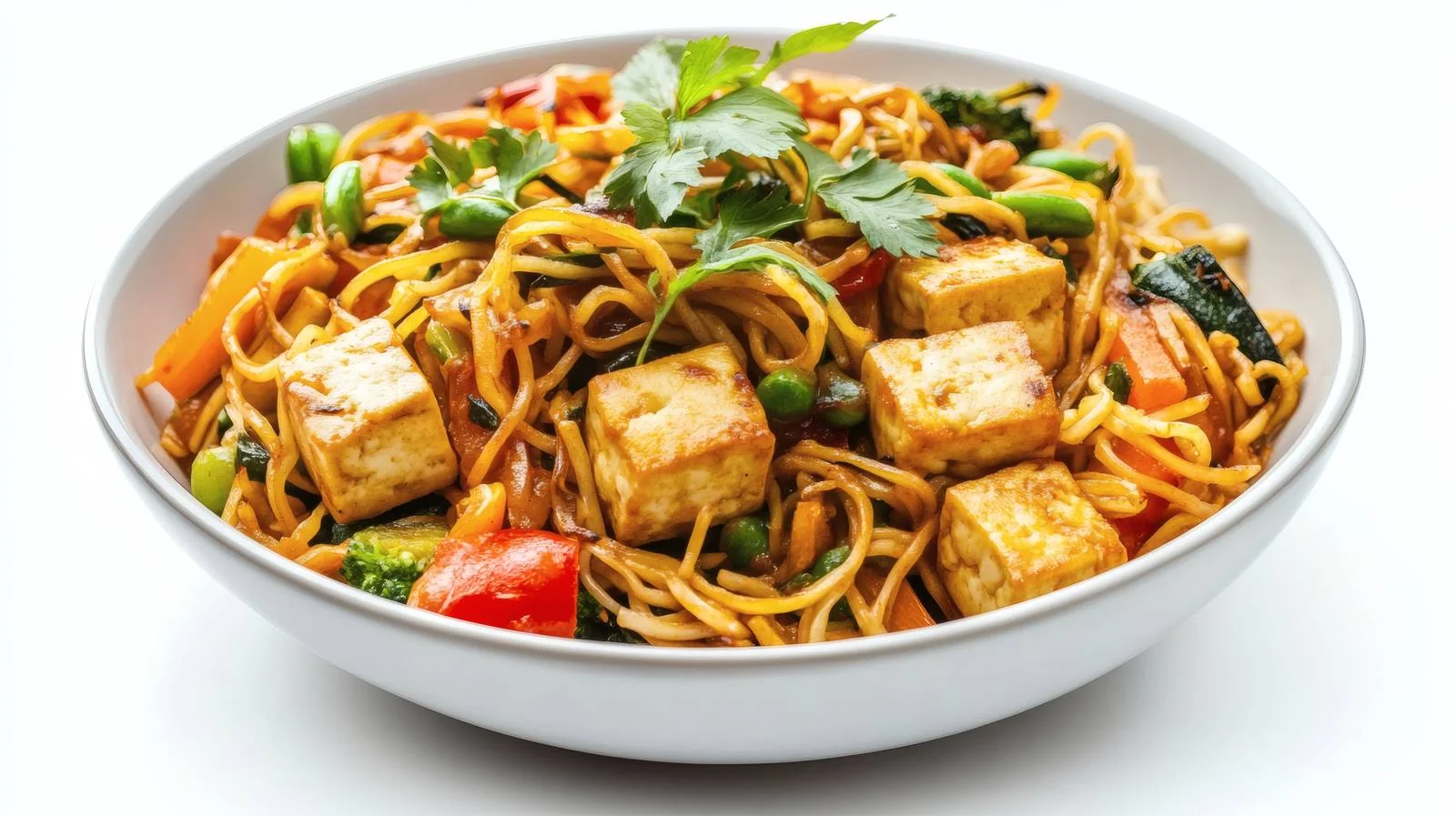 Veggie Tofu Noodle Stir-Fry Dish — free download from Dotvec