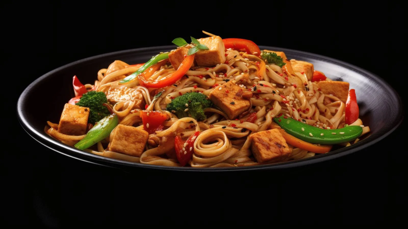 Savory Udon Tofu Stir-Fry with Veggies — free download from Dotvec