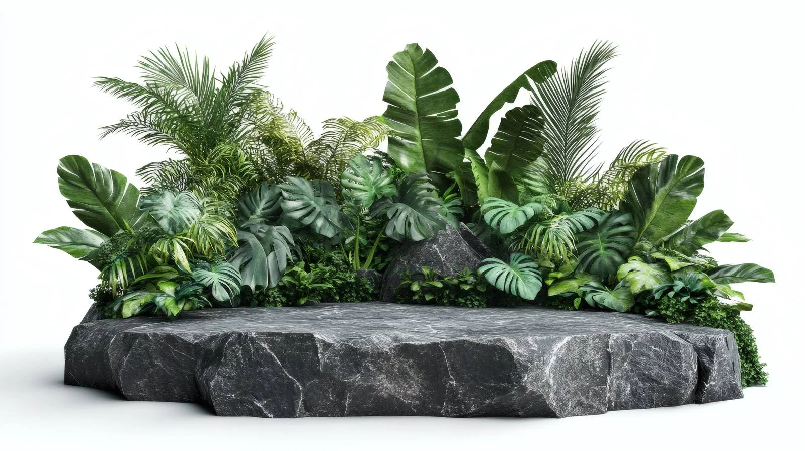 Elevated Stone Podium Amid Tropical Forest – free podium image from Dotvec