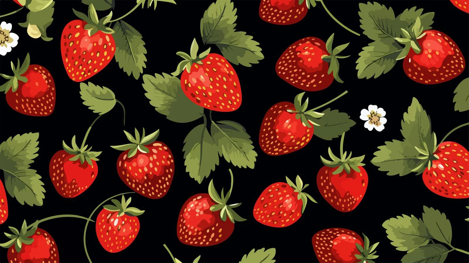 Continuous Strawberry Design on Dark Background — free download from Dotvec