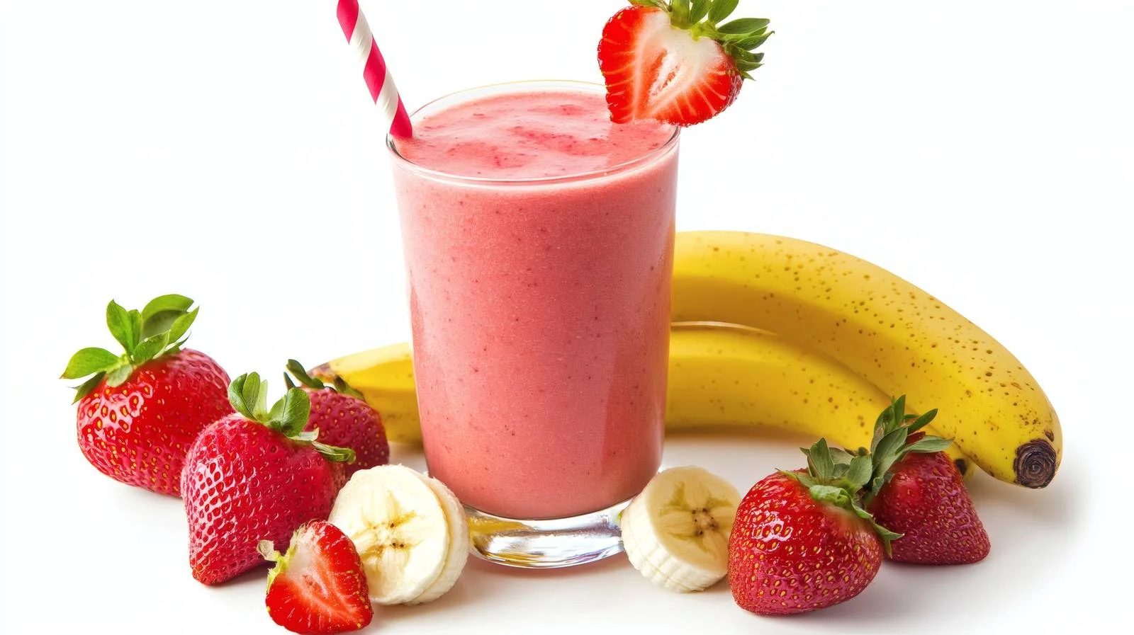 Fresh Strawberry Banana Smoothie on White — free download from Dotvec
