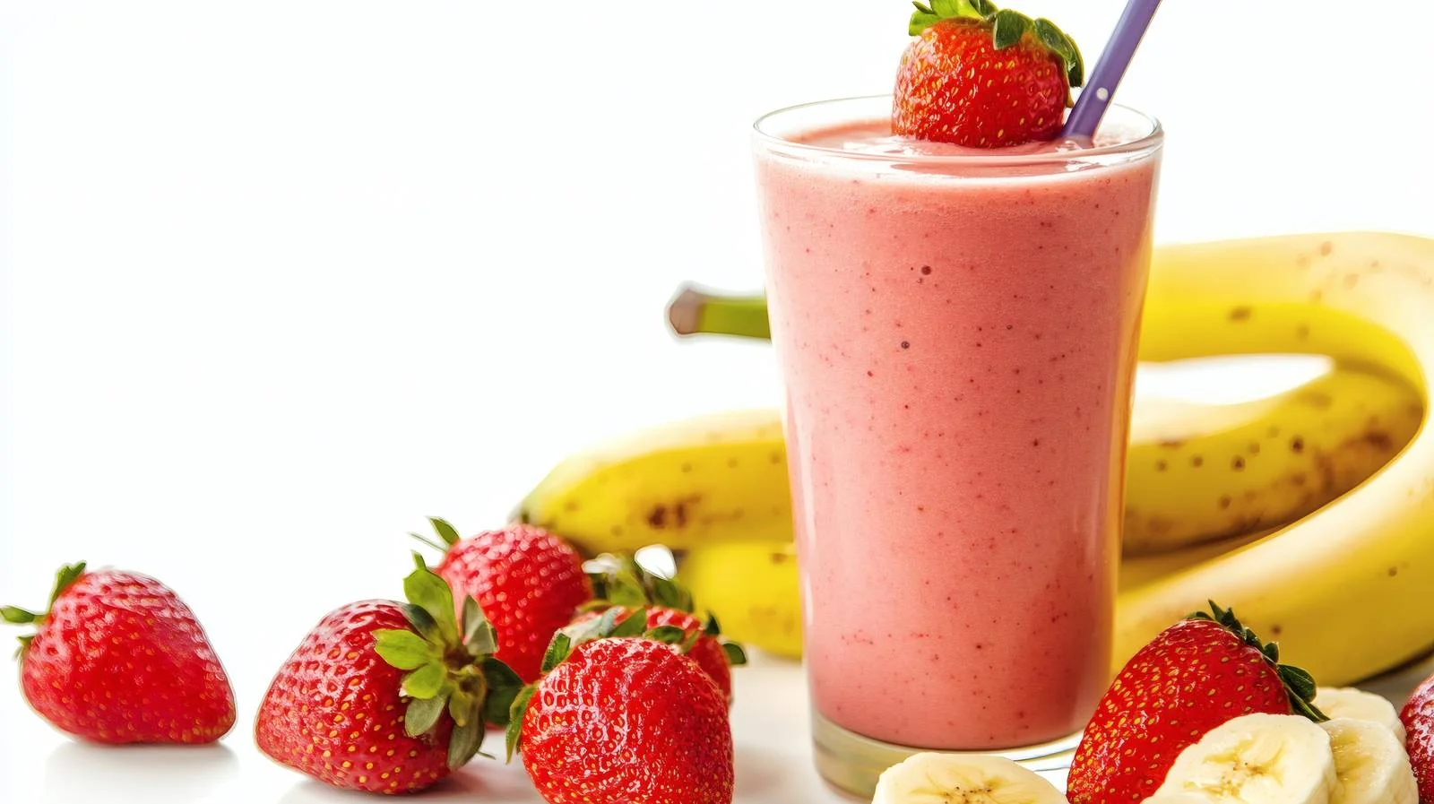Refreshing Strawberry Banana Smoothie on White — free download from Dotvec