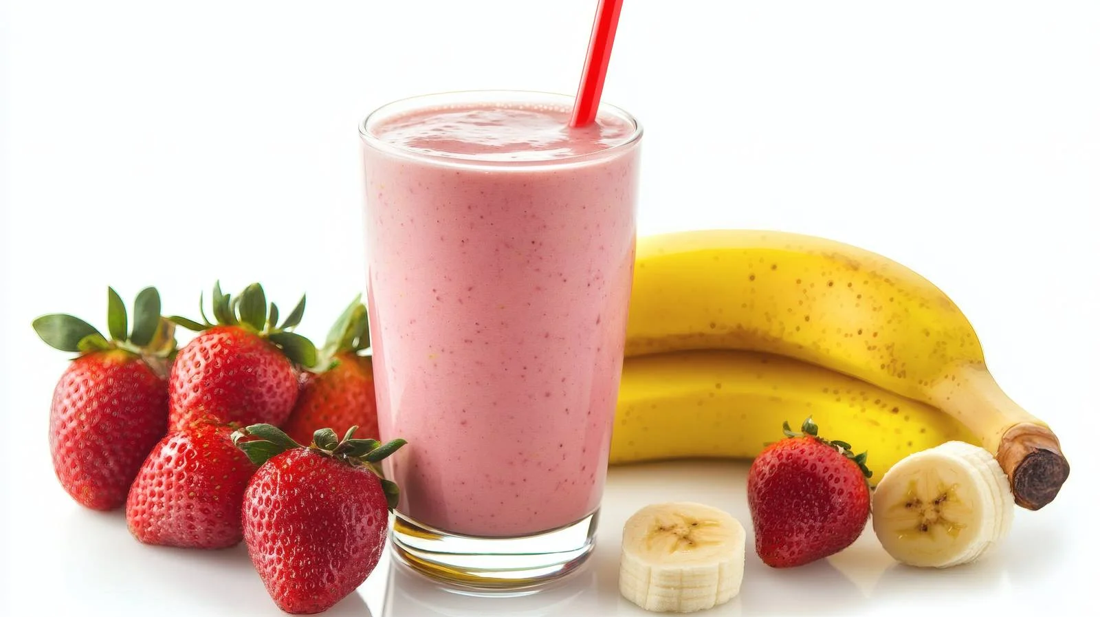Refreshing Strawberry Banana Smoothie on White — free download from Dotvec