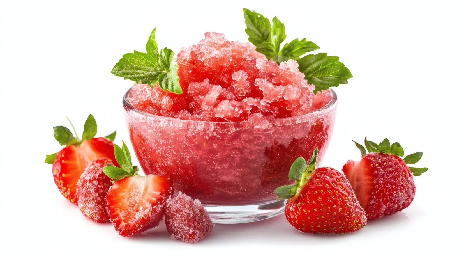 Refreshing Strawberry Granita on White — free download from Dotvec