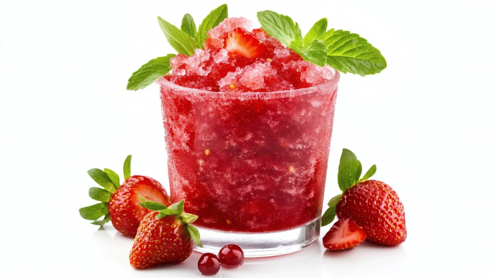 Refreshing Strawberry Granita on White Background — free download from Dotvec