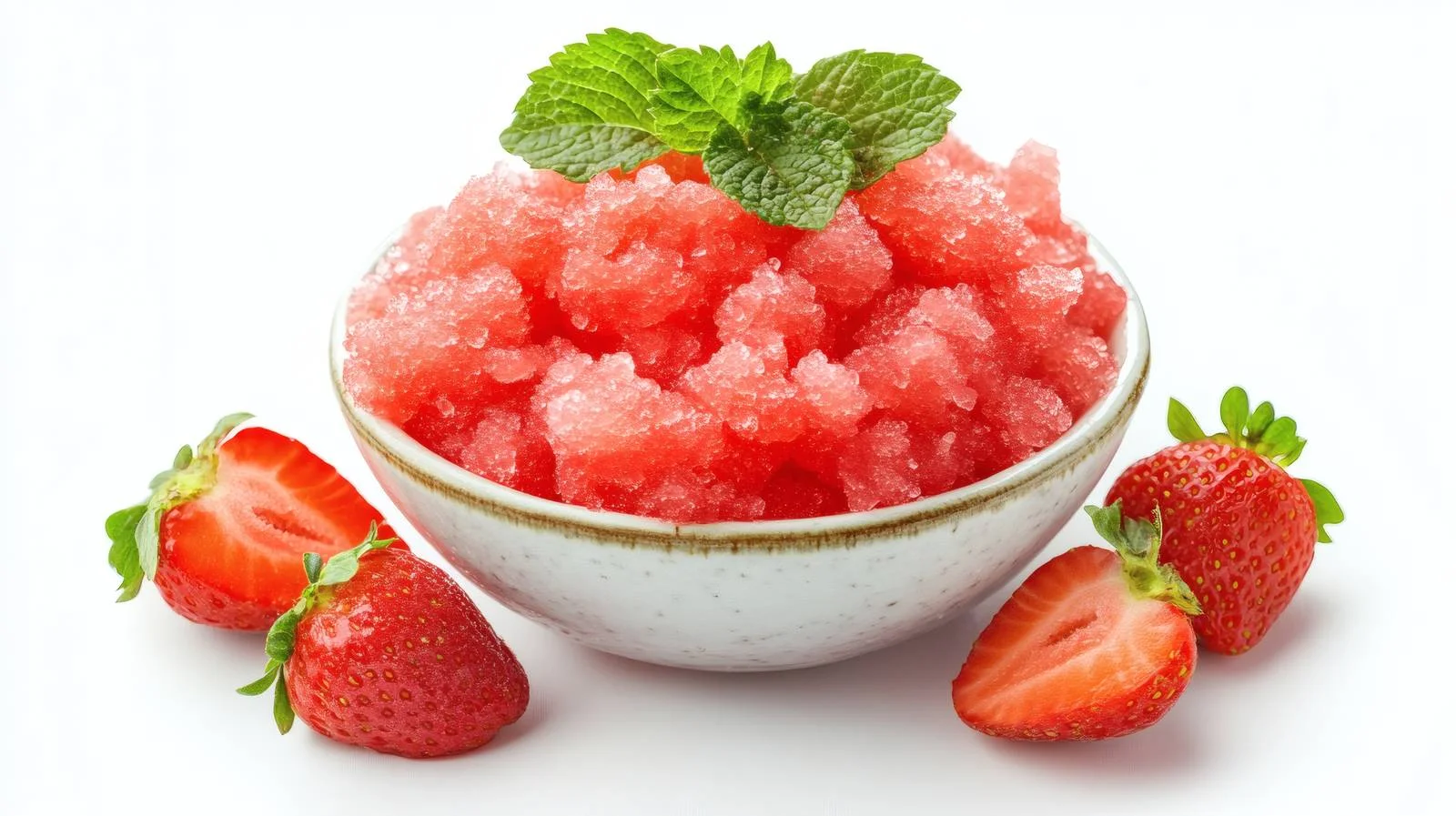 Refreshing Strawberry Granita on White Background — free download from Dotvec