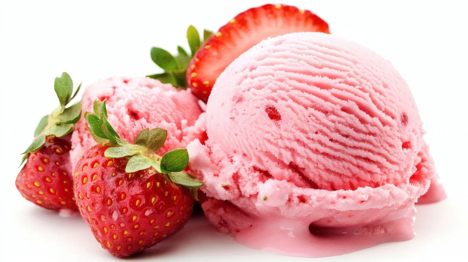 Delicious Strawberry Ice Cream on White – free sorbet image from Dotvec