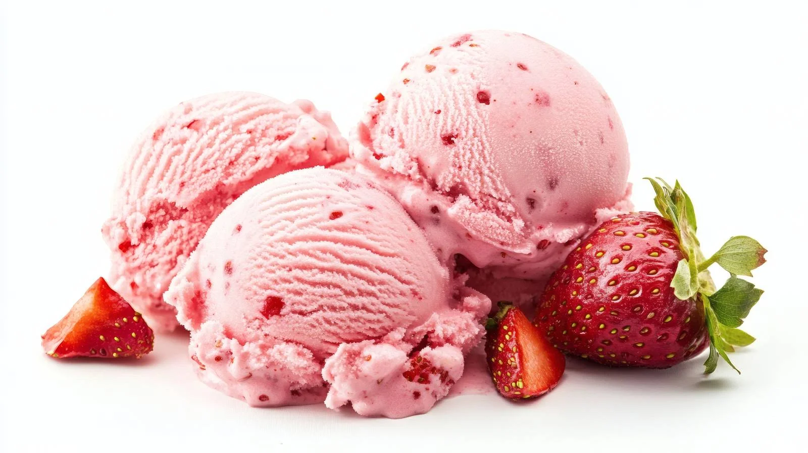 Delicious Strawberry Ice Cream on White – free frozen dessert image from Dotvec