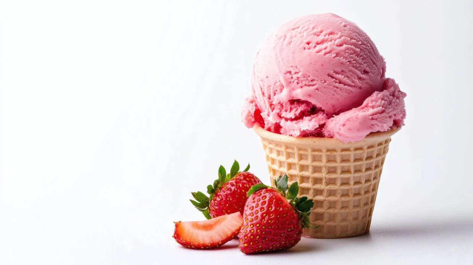 Creamy Strawberry Ice Cream on White — free download from Dotvec