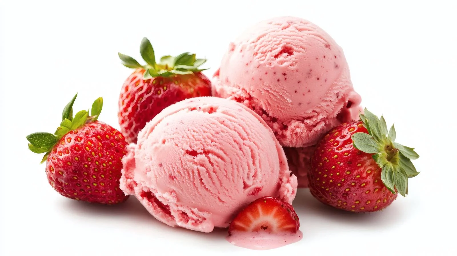 Delicious Strawberry Ice Cream on White — free download from Dotvec