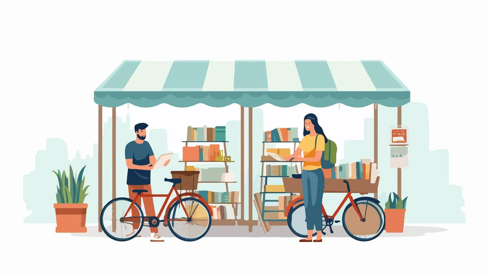 Urban Literature Kiosk Vector Illustration — free download from Dotvec