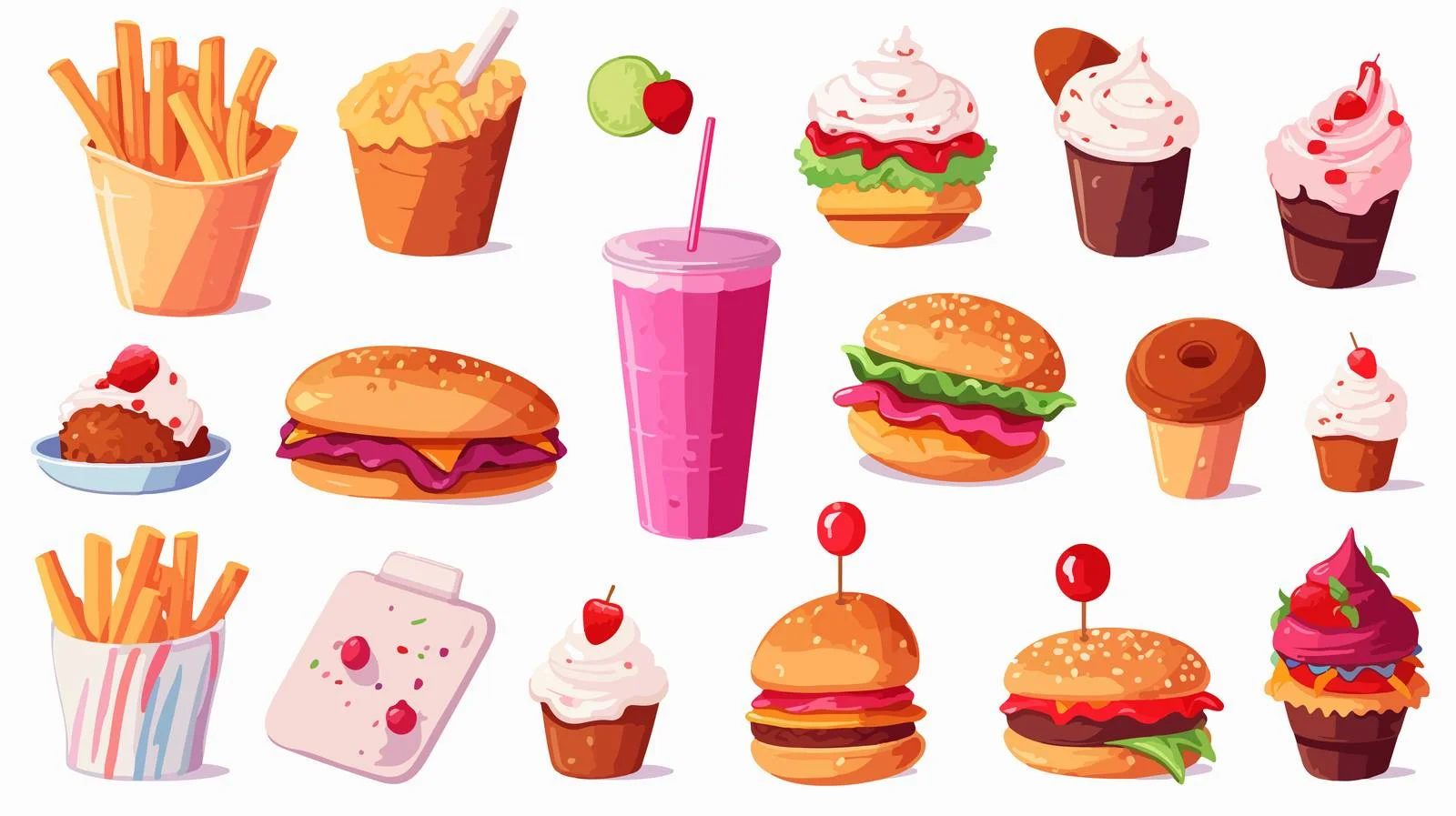 Street Fast Food Selection: Delicious Desserts — free download from Dotvec