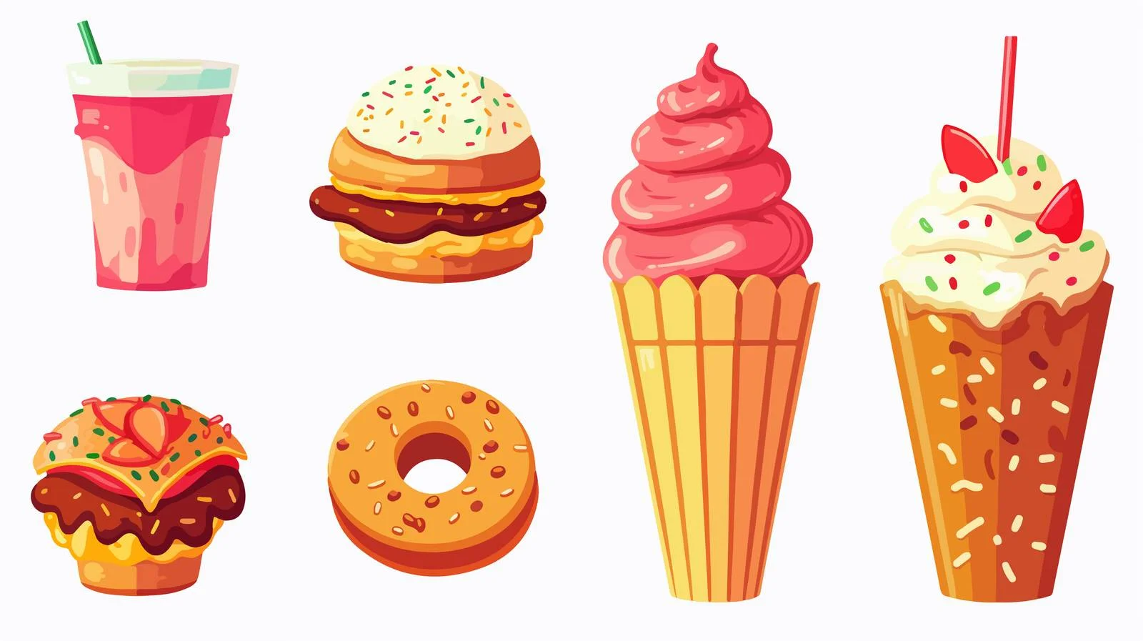 Urban Fast Food Selection: Delightful Treats — free download from Dotvec