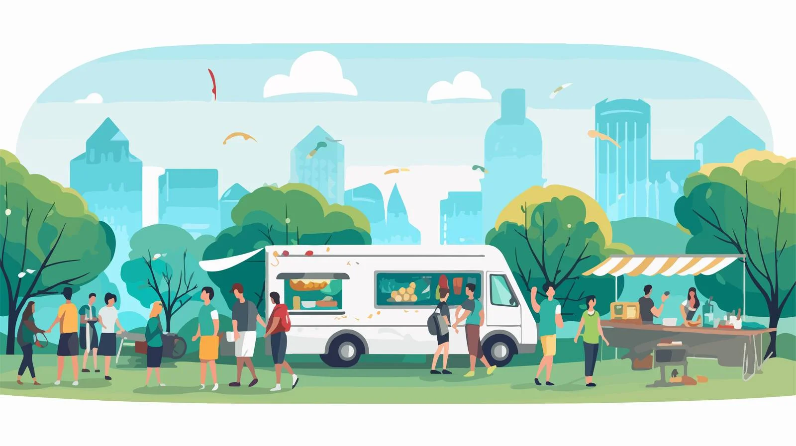 Vibrant City Park Street Food Carnival — free download from Dotvec