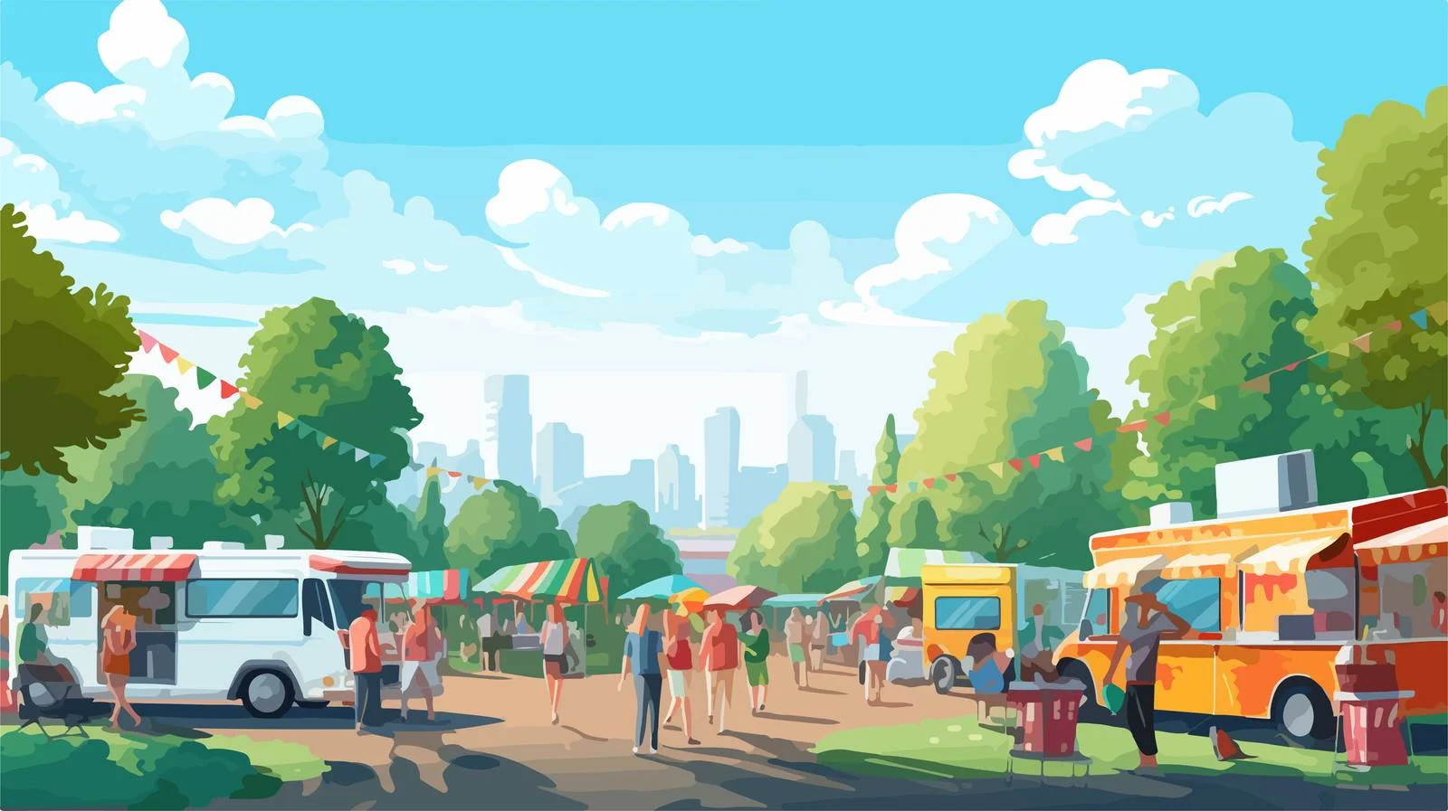 City park street food truck event — free download from Dotvec