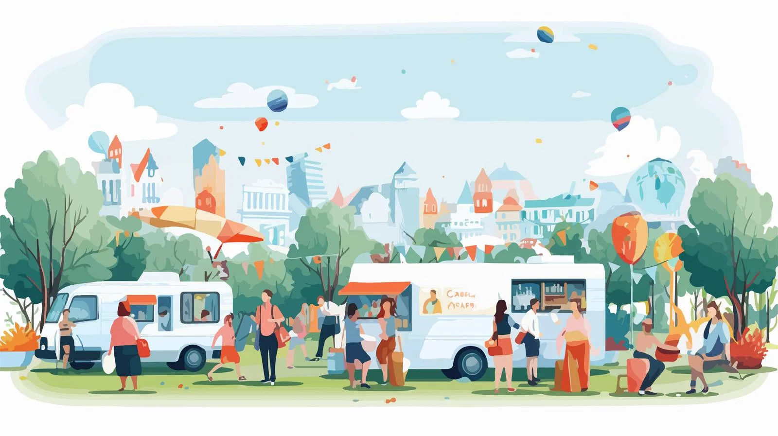 City park street food festival trucks — free download from Dotvec