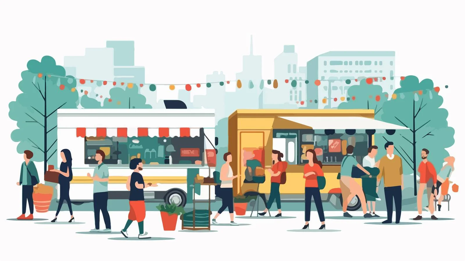 Vibrant Street Food Event with Crowds — free download from Dotvec