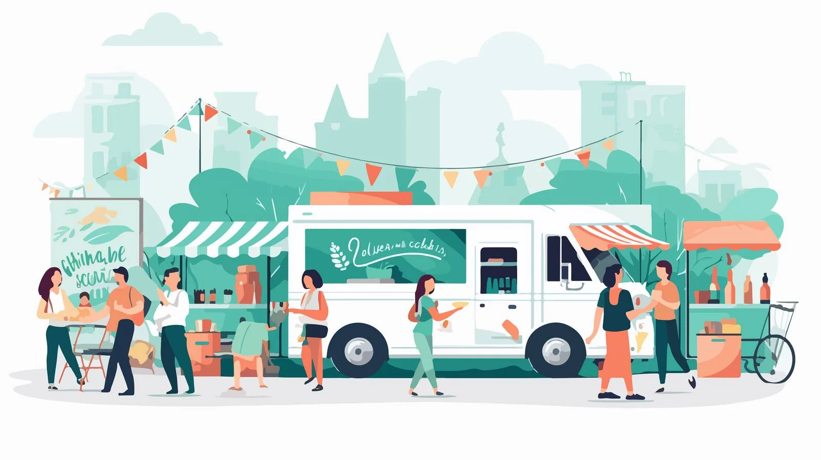 Vibrant Street Food Market With Bustling Crowd — free download from Dotvec
