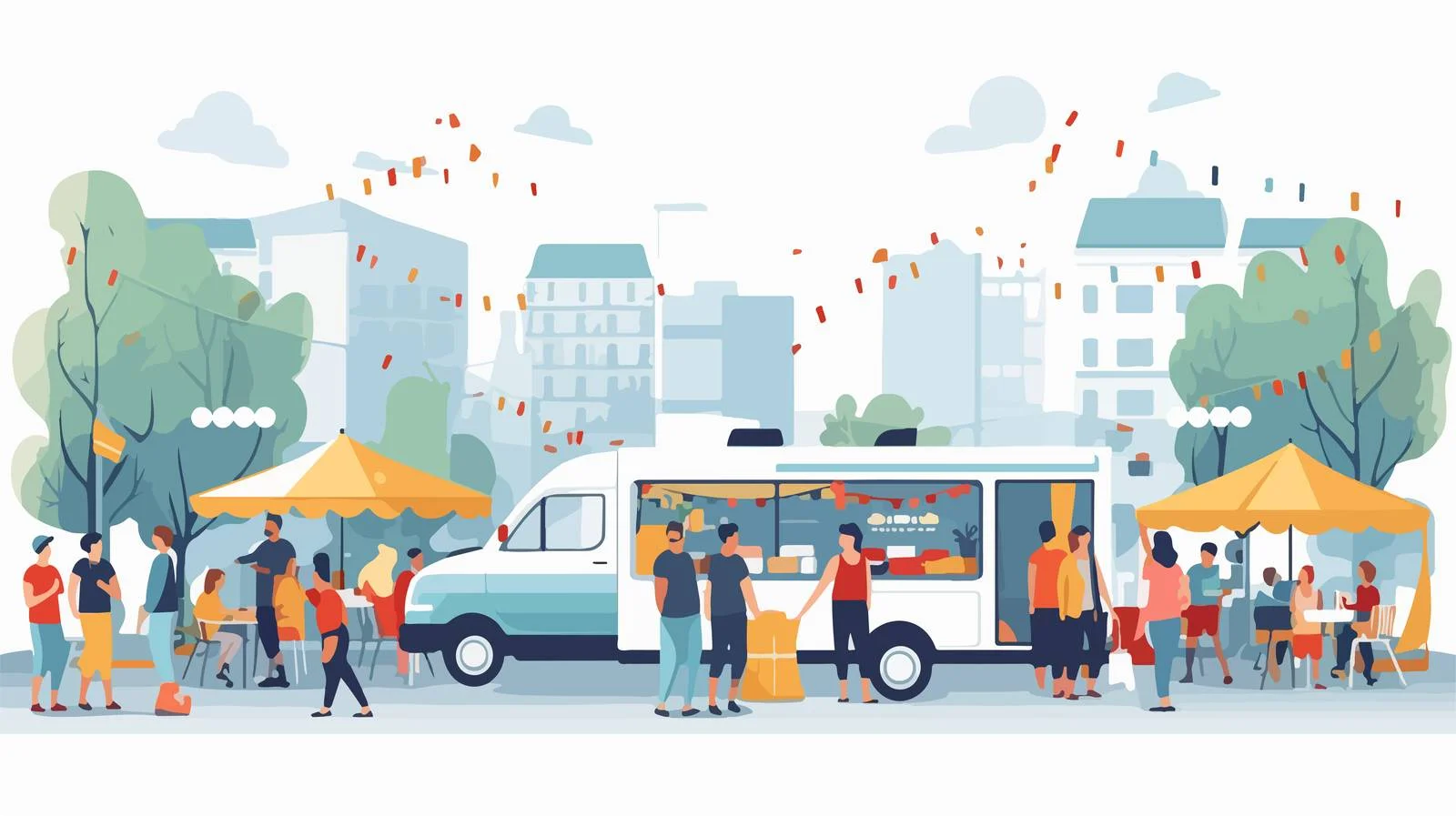 Crowded Street Food Festival with Diverse Vendors — free download from Dotvec