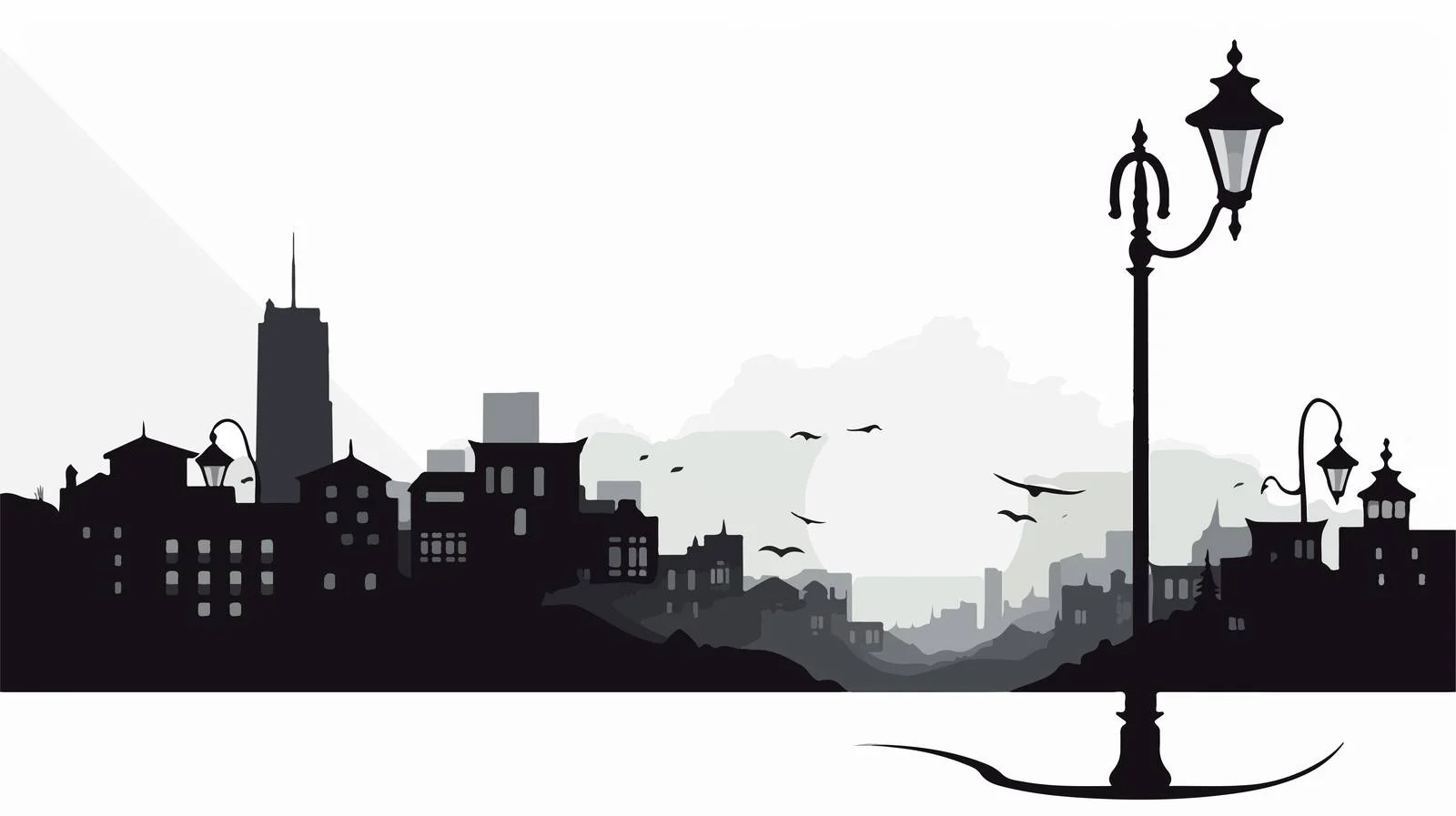 Urban Silhouette Street Lamp — free download from Dotvec