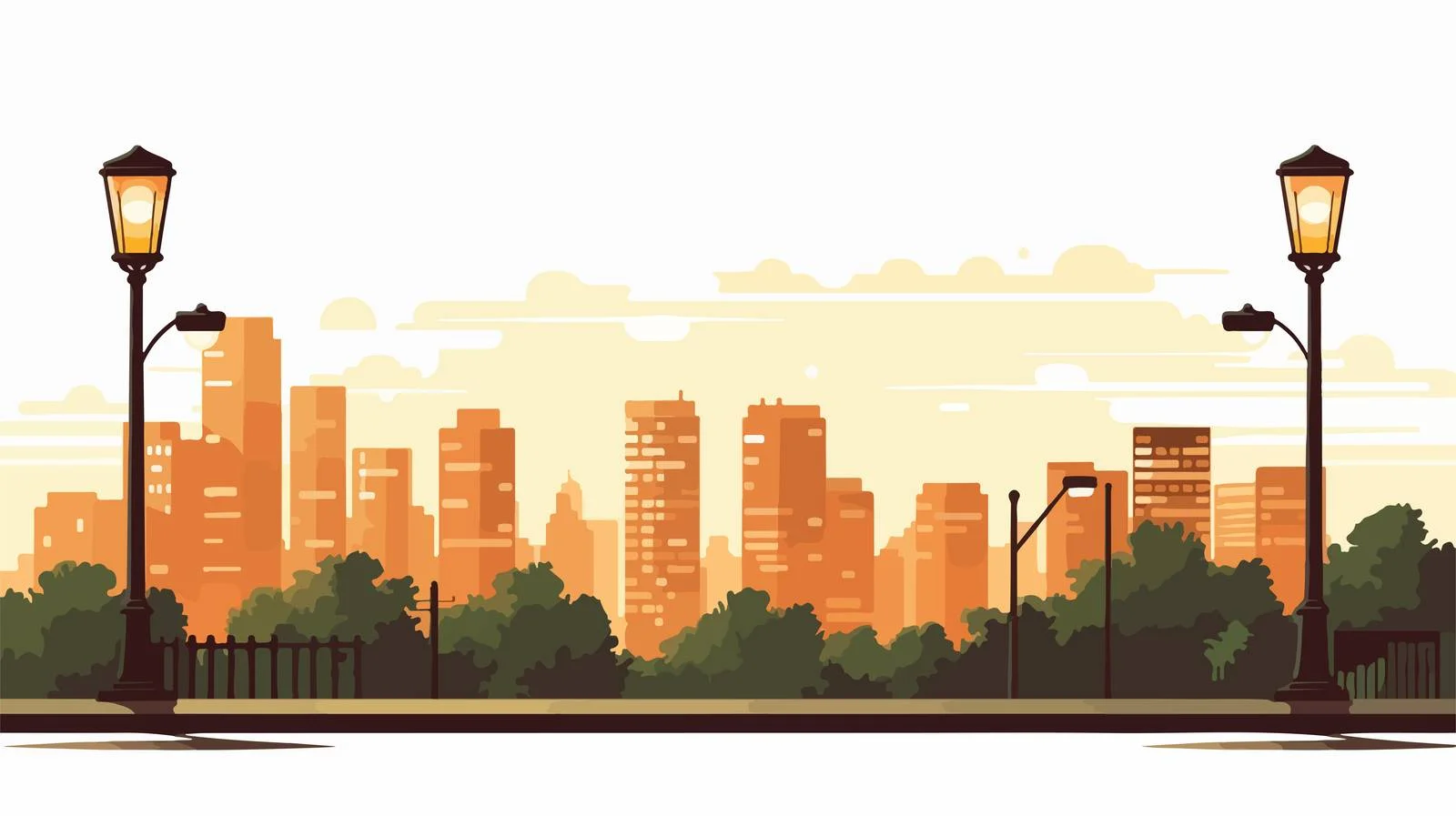 Cityscape Street Lamp Silhouette — free download from Dotvec