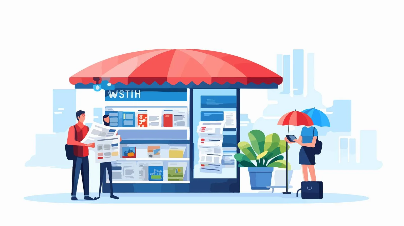 Urban Newsstand Featuring Latest Daily Papers — free download from Dotvec