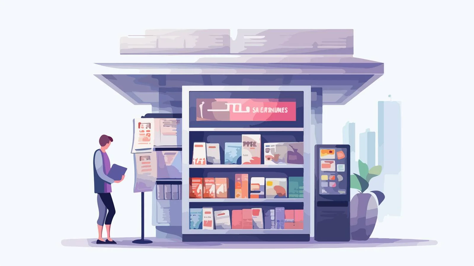 Urban Newsstand showcasing Current Daily Newspapers — free download from Dotvec