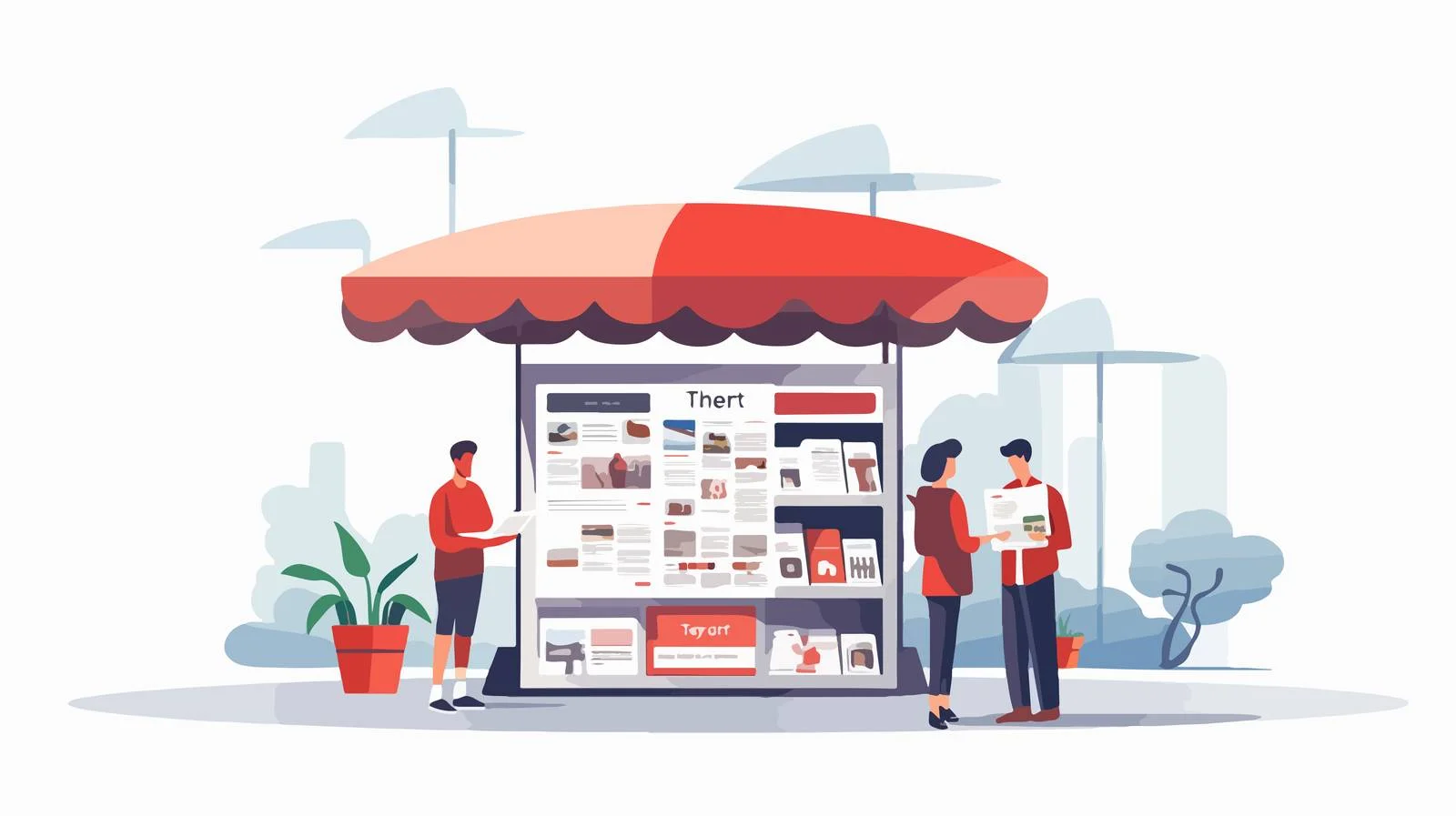 City Street Newsstand Displays Daily Newspapers — free download from Dotvec