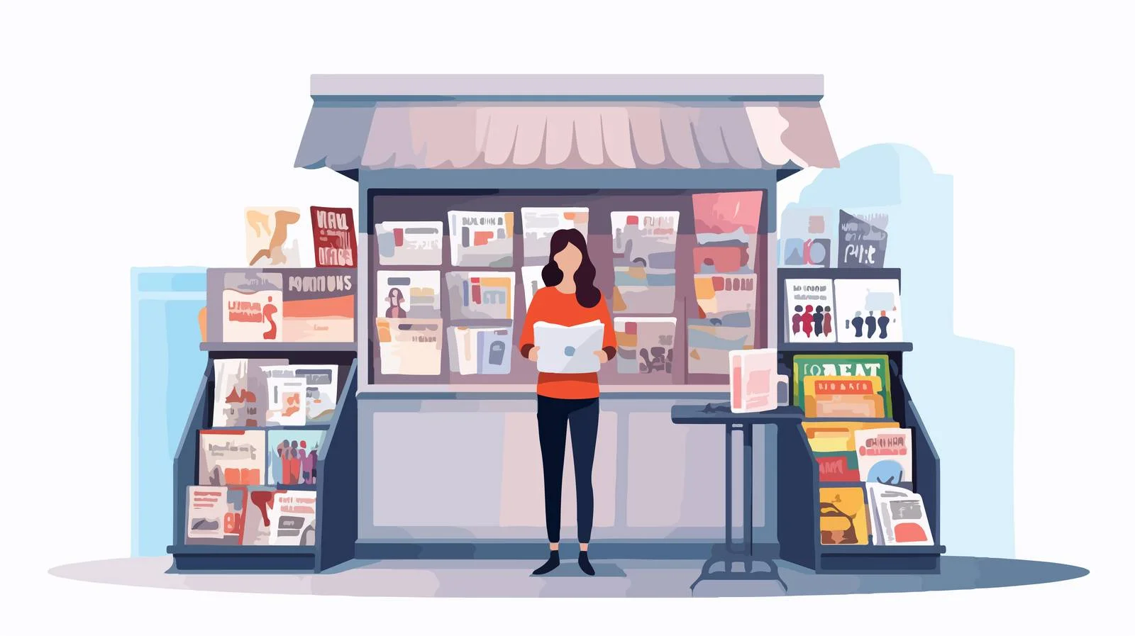 Urban Newsstand with Fresh Newspapers Available — free download from Dotvec