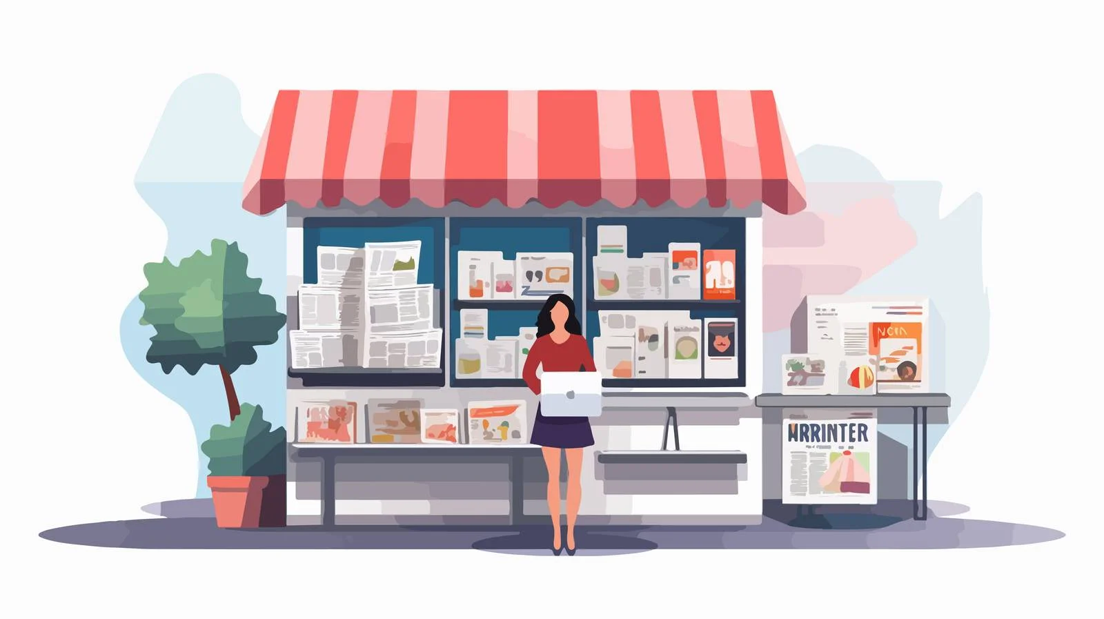 Urban Newsstand Showcasing Latest Press — free download from Dotvec