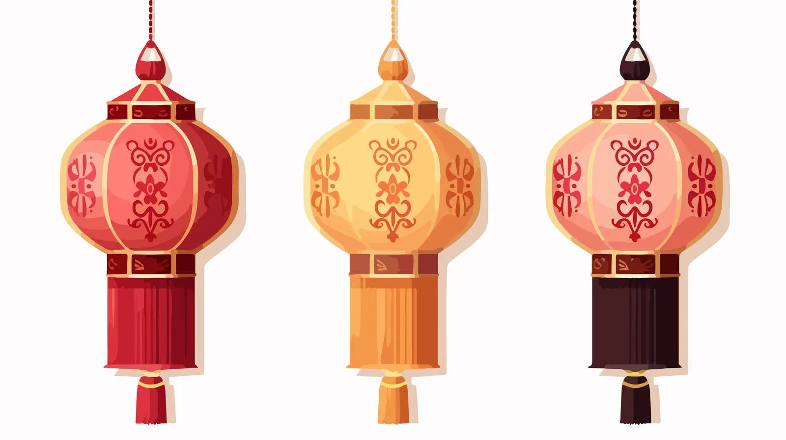 Elegant Chinese Street Lantern with Fringe — free download from Dotvec