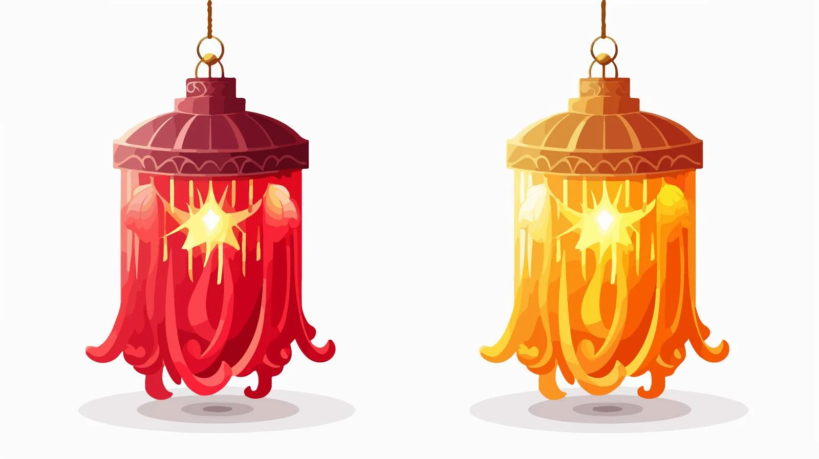 Traditional Chinese Street Lantern with Fringe — free download from Dotvec