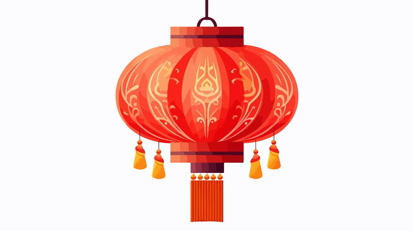 Elegant Chinese Street Lantern with Fringe — free download from Dotvec