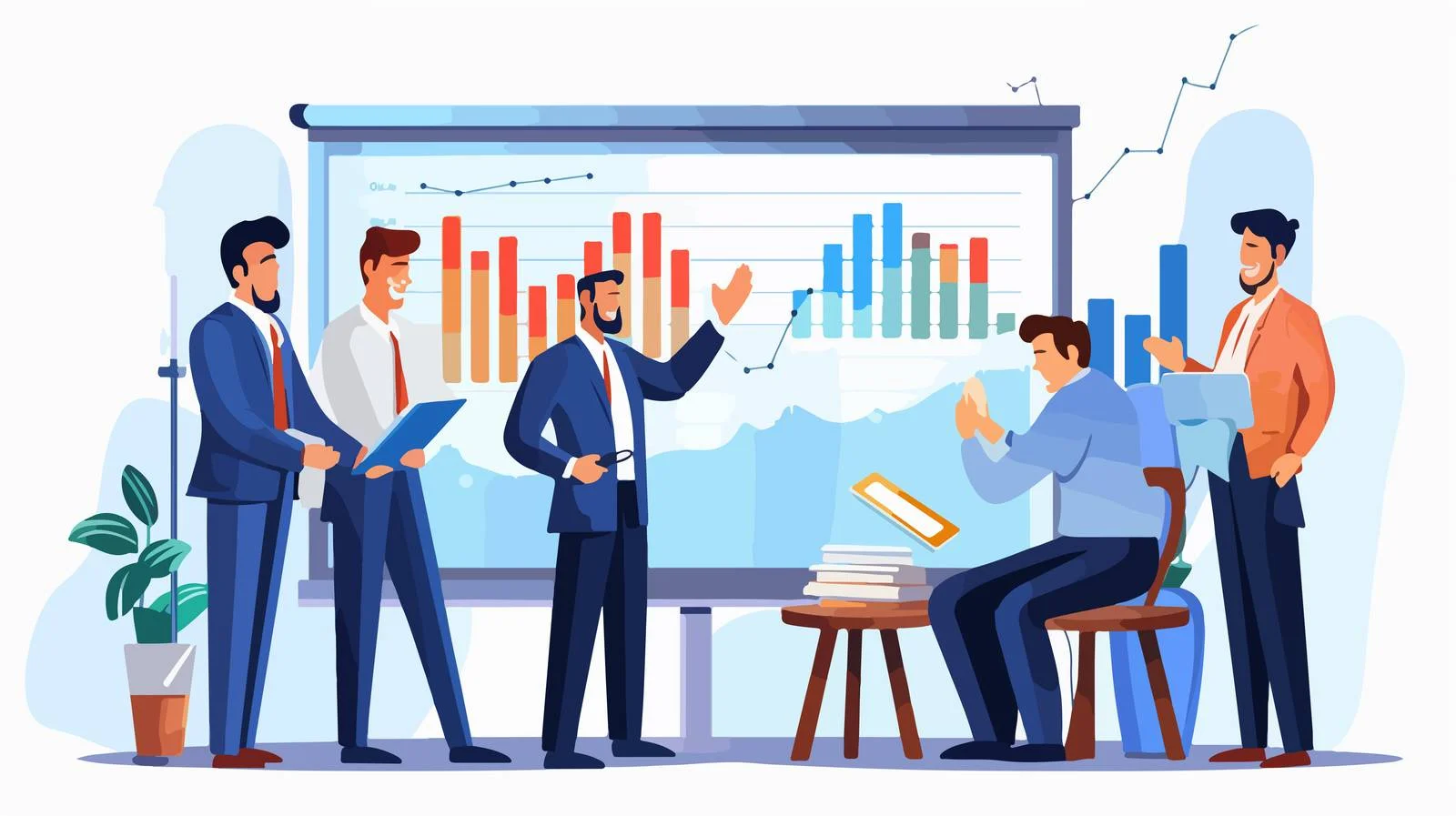 Anxious Executive Reacting to Decreasing Profits — free download from Dotvec