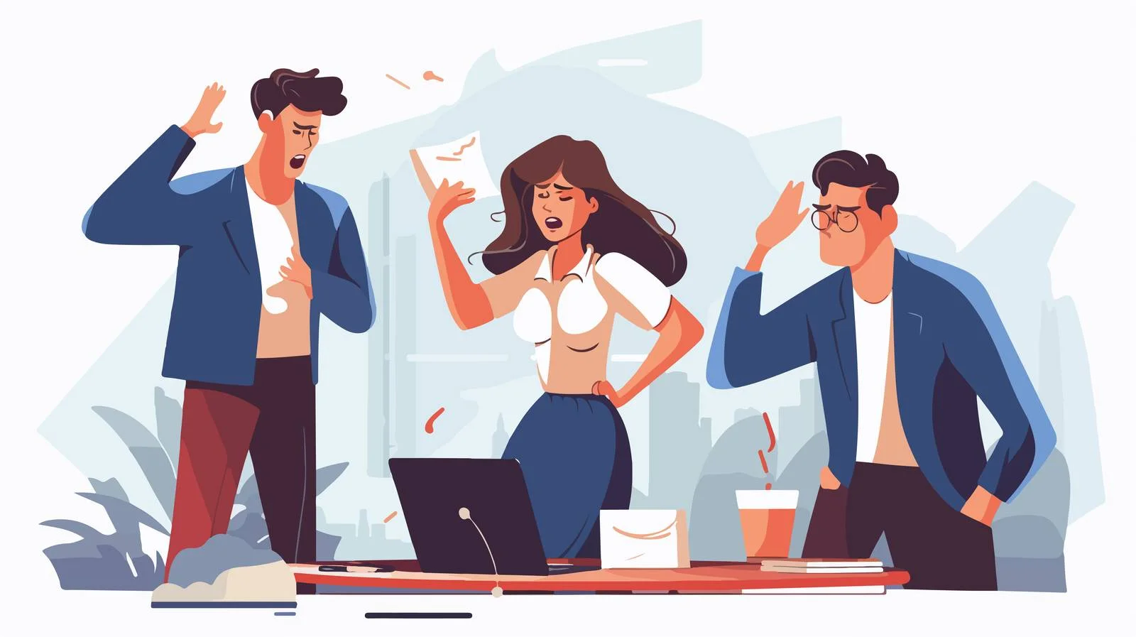 Woman Frustrated by Missed Deadline, Angered Colleague — free download from Dotvec