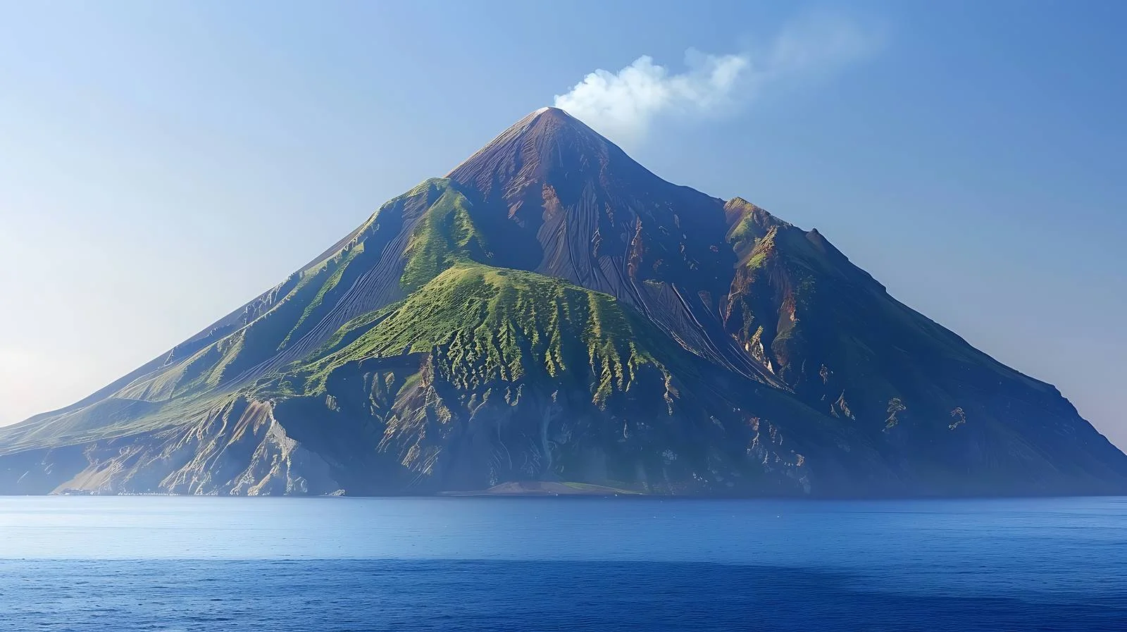 Stromboli Volcano Italy on White Background — free download from Dotvec