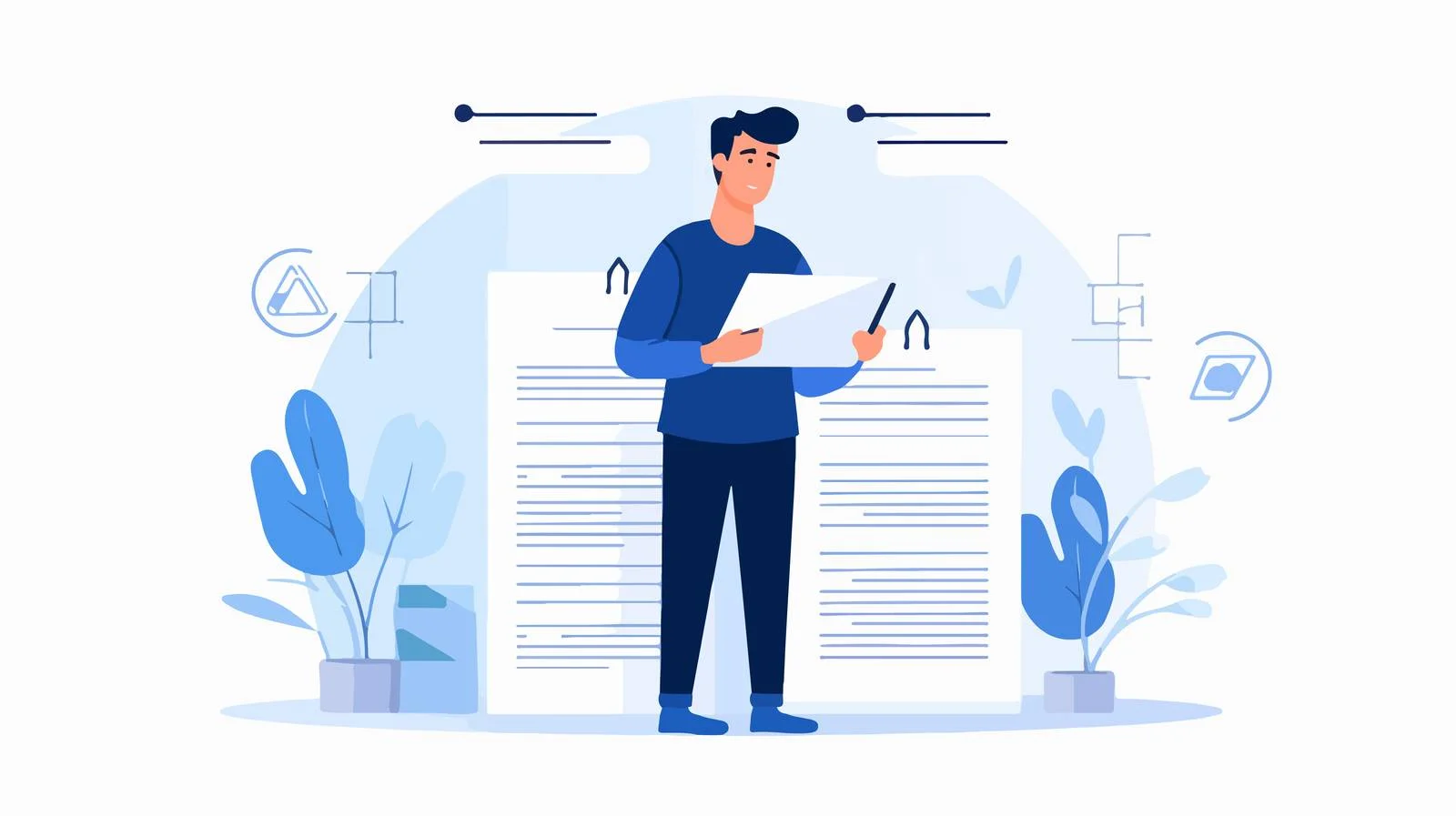 Student reviewing test results in educational setting — free download from Dotvec