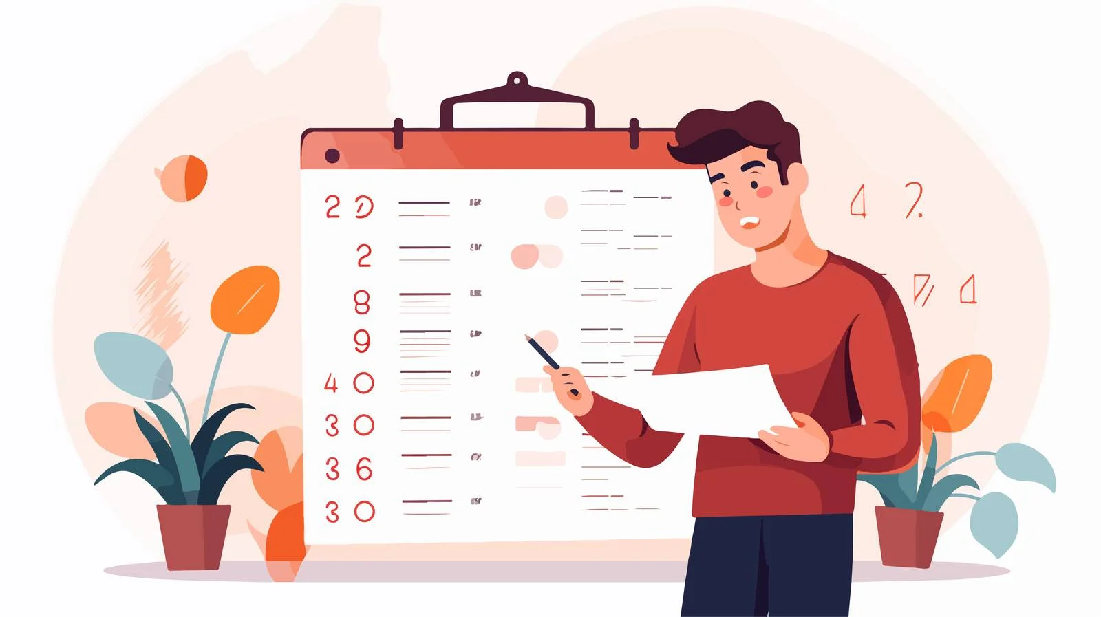 Student reviewing exam results in education setting — free download from Dotvec