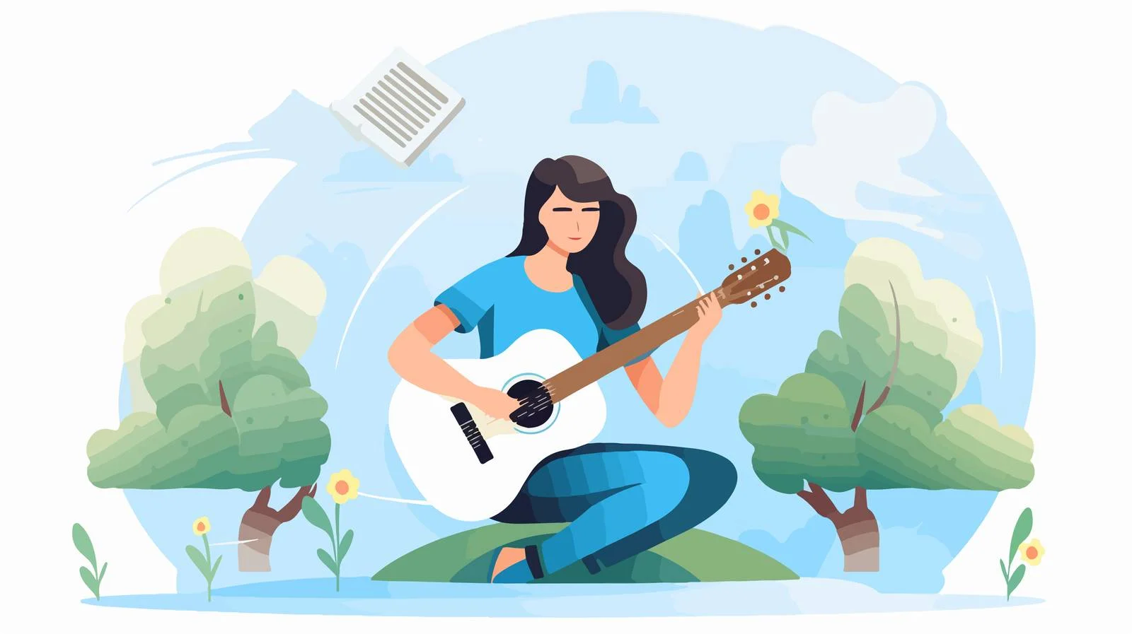 Virtual acoustic guitar lesson for student — free download from Dotvec