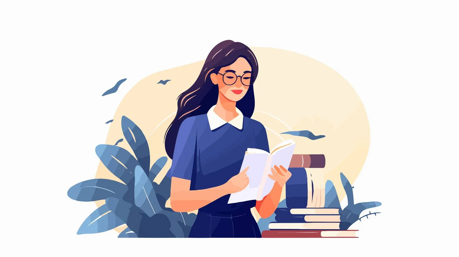 Focused Student Engaged with Academic Textbook — free download from Dotvec