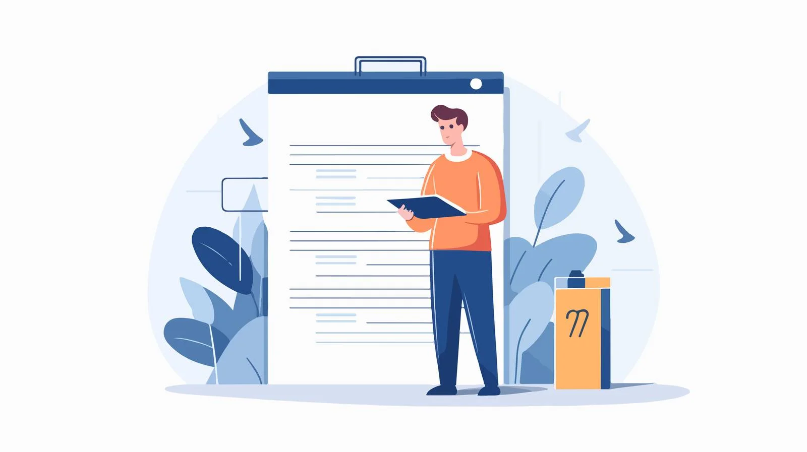 Student emphasizing key points with highlighter pen — free download from Dotvec