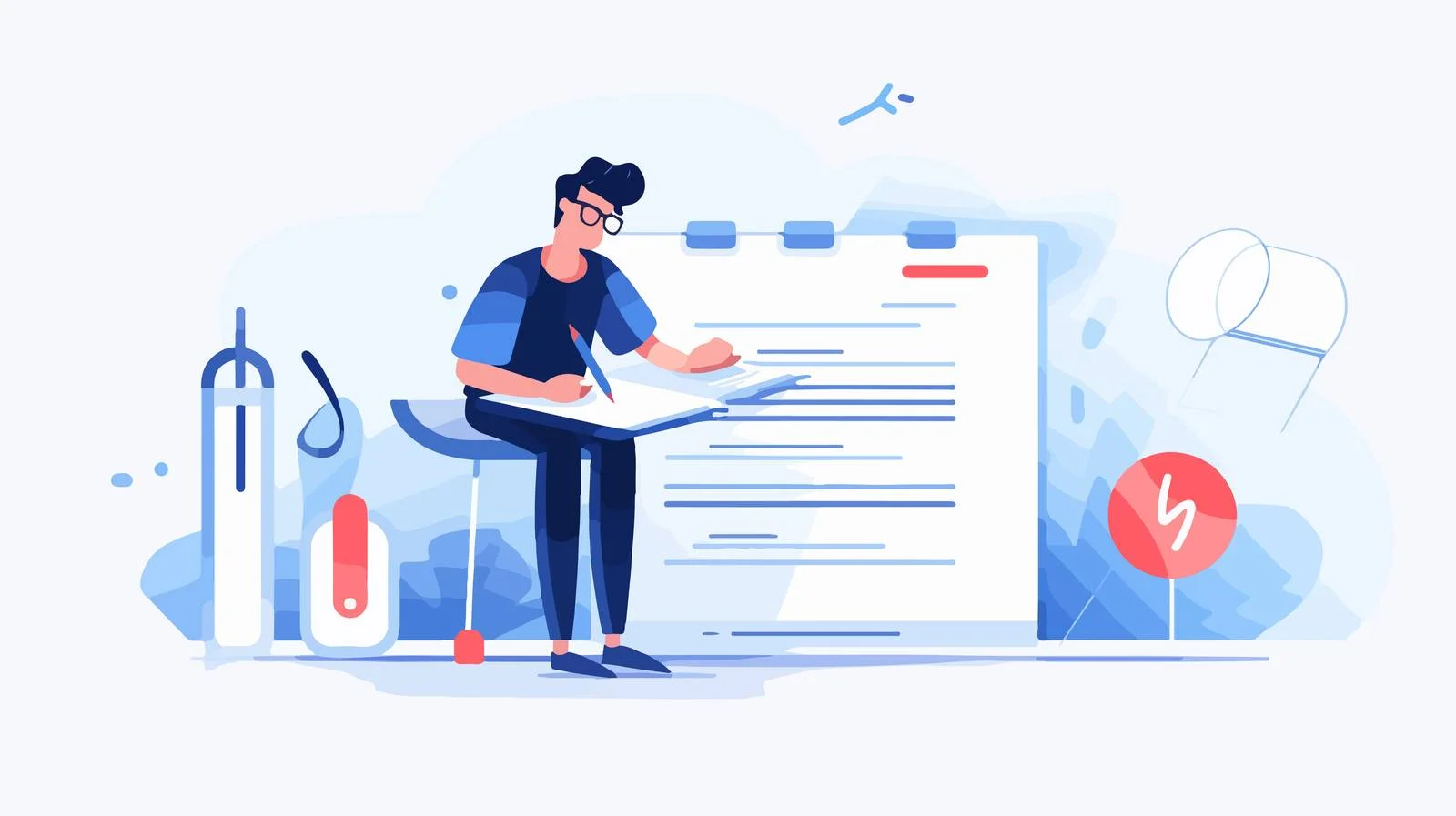 Student highlighting key text with marker pen — free download from Dotvec