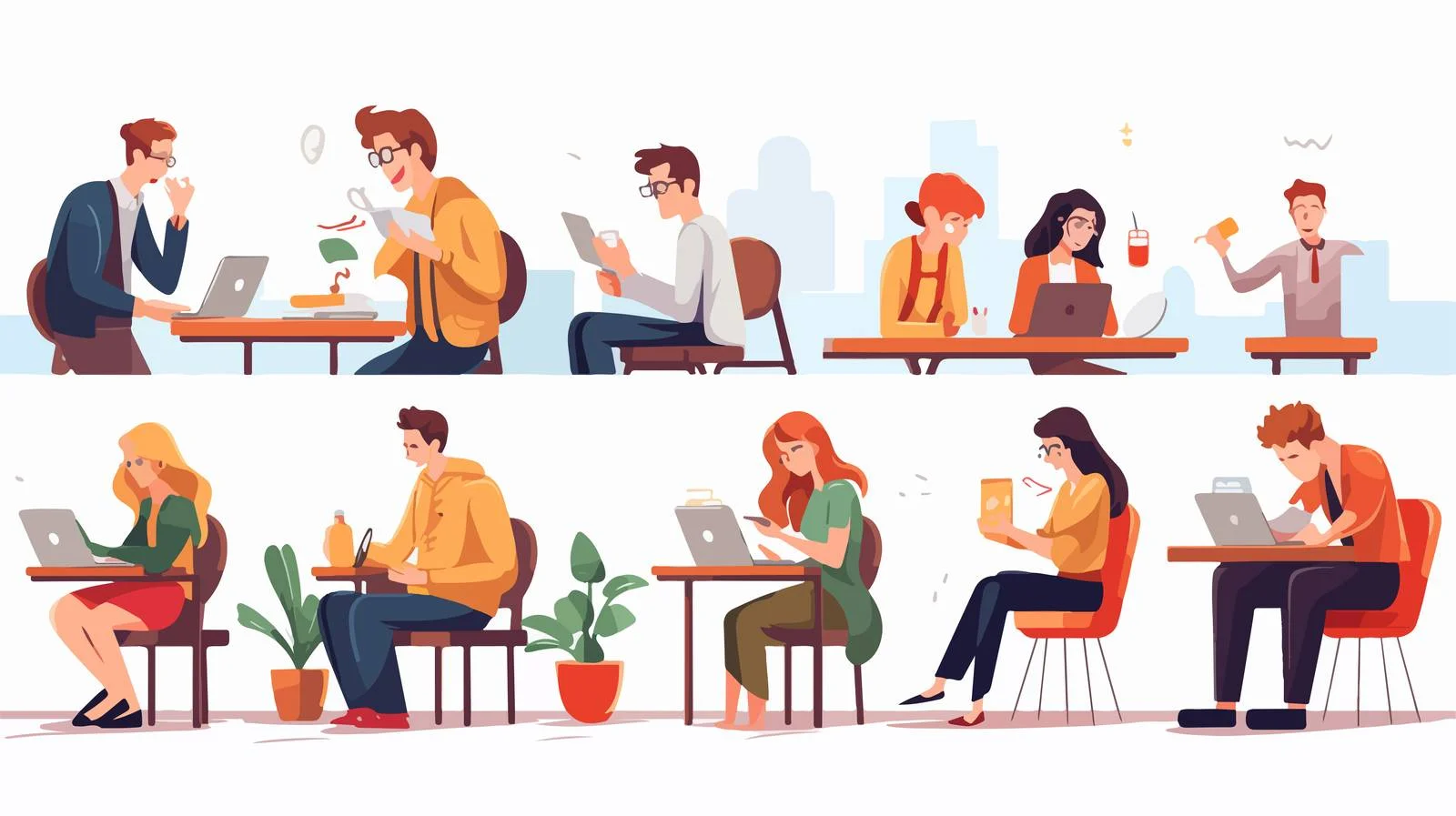 Classroom with Students and Teacher Demonstrating — free download from Dotvec