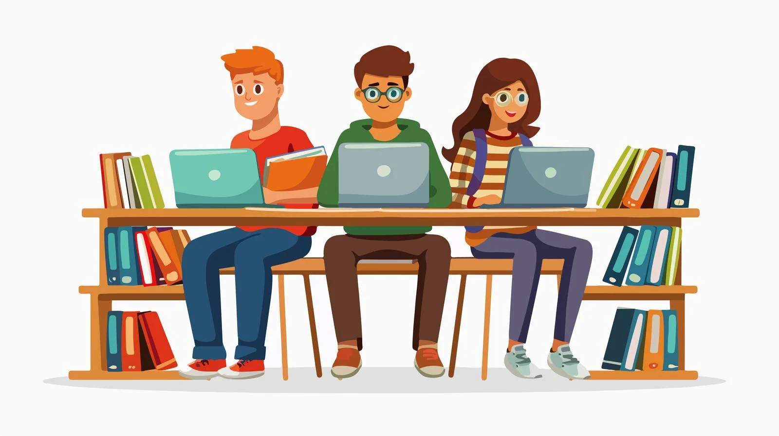 Academic Study Scene with Laptop — free download from Dotvec