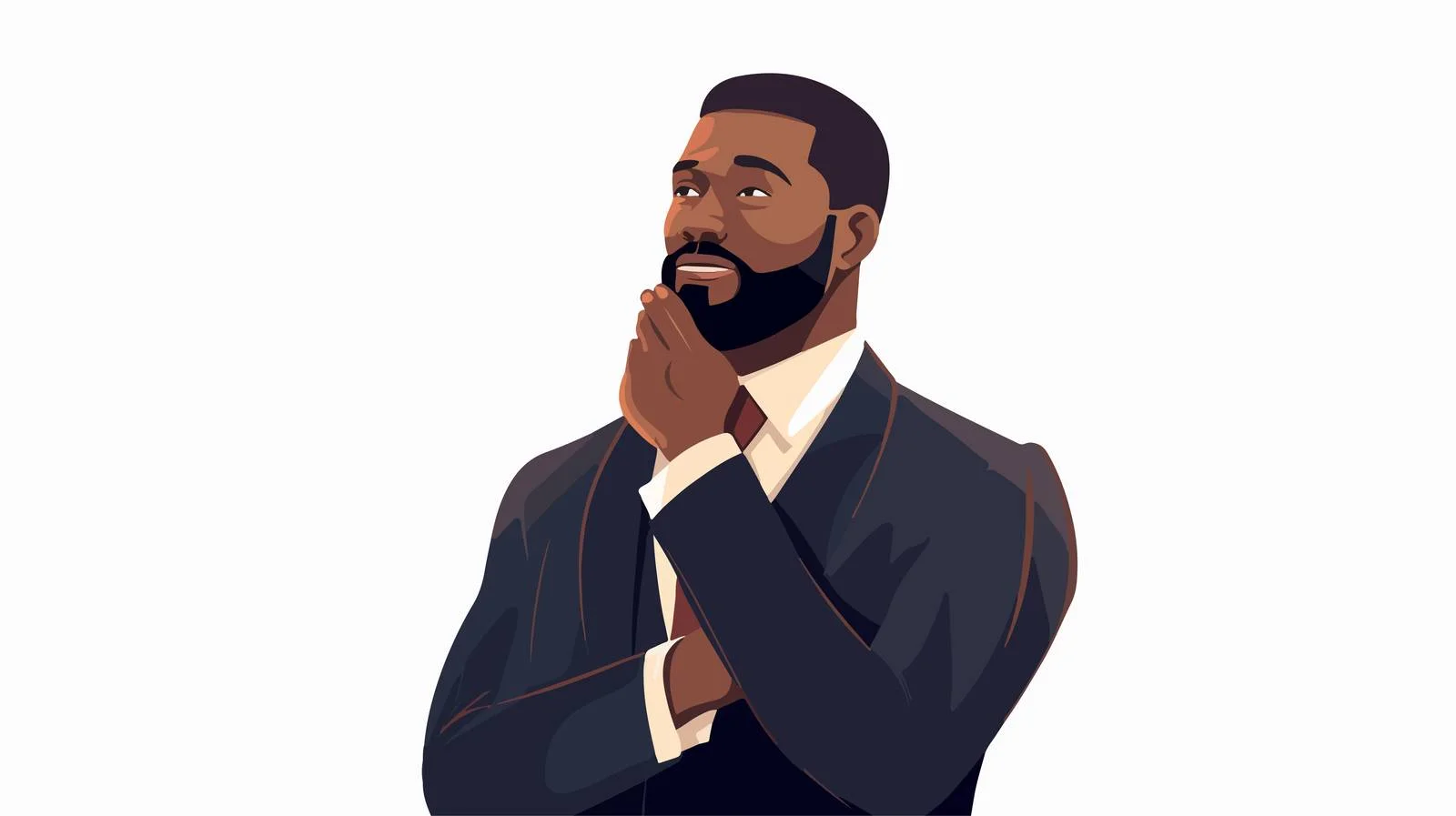 Pensive African American Businessman Deep in Thought — free download from Dotvec