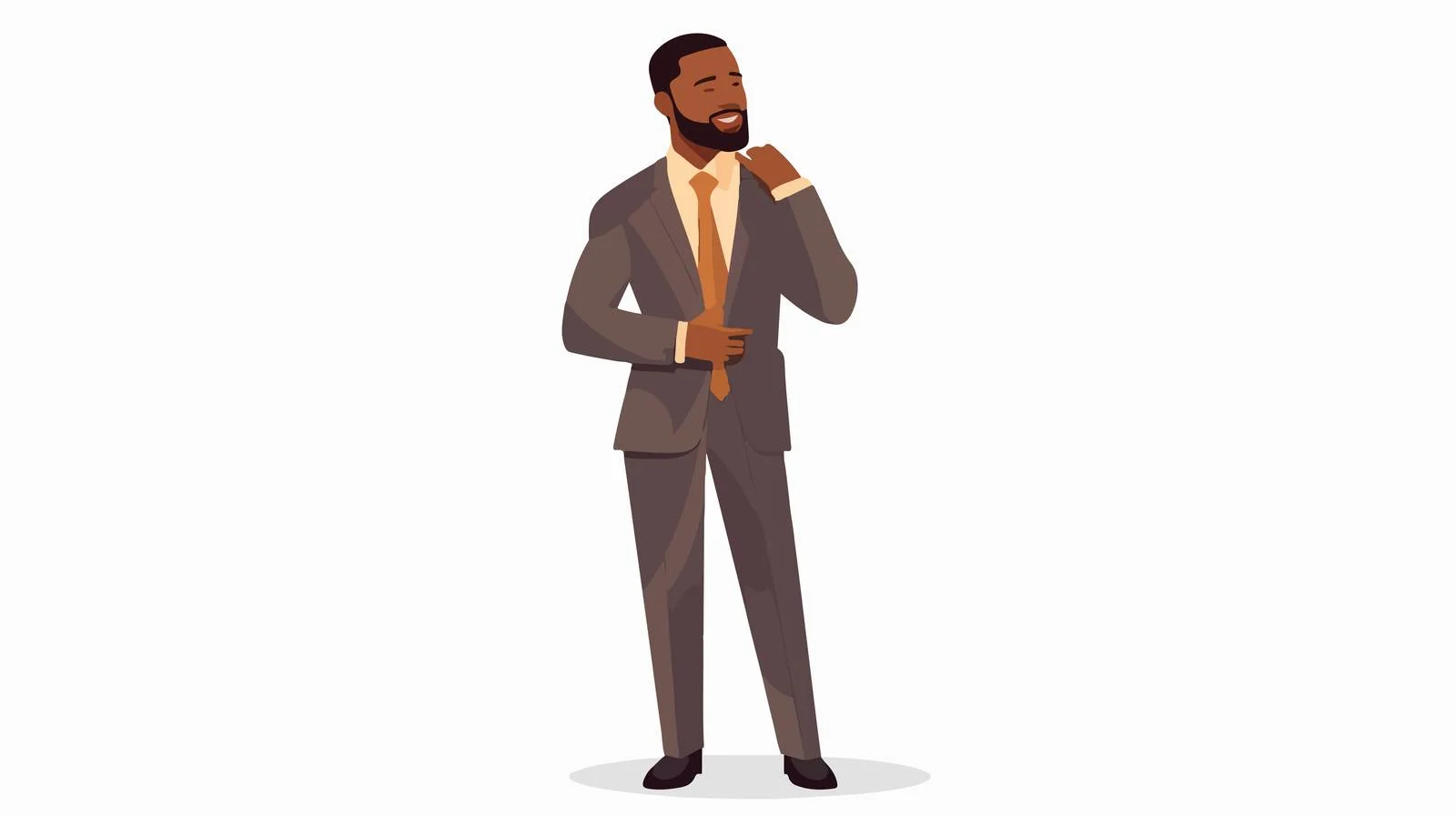 Contemplative African American Businessman Gesturing – free gesturing image from Dotvec
