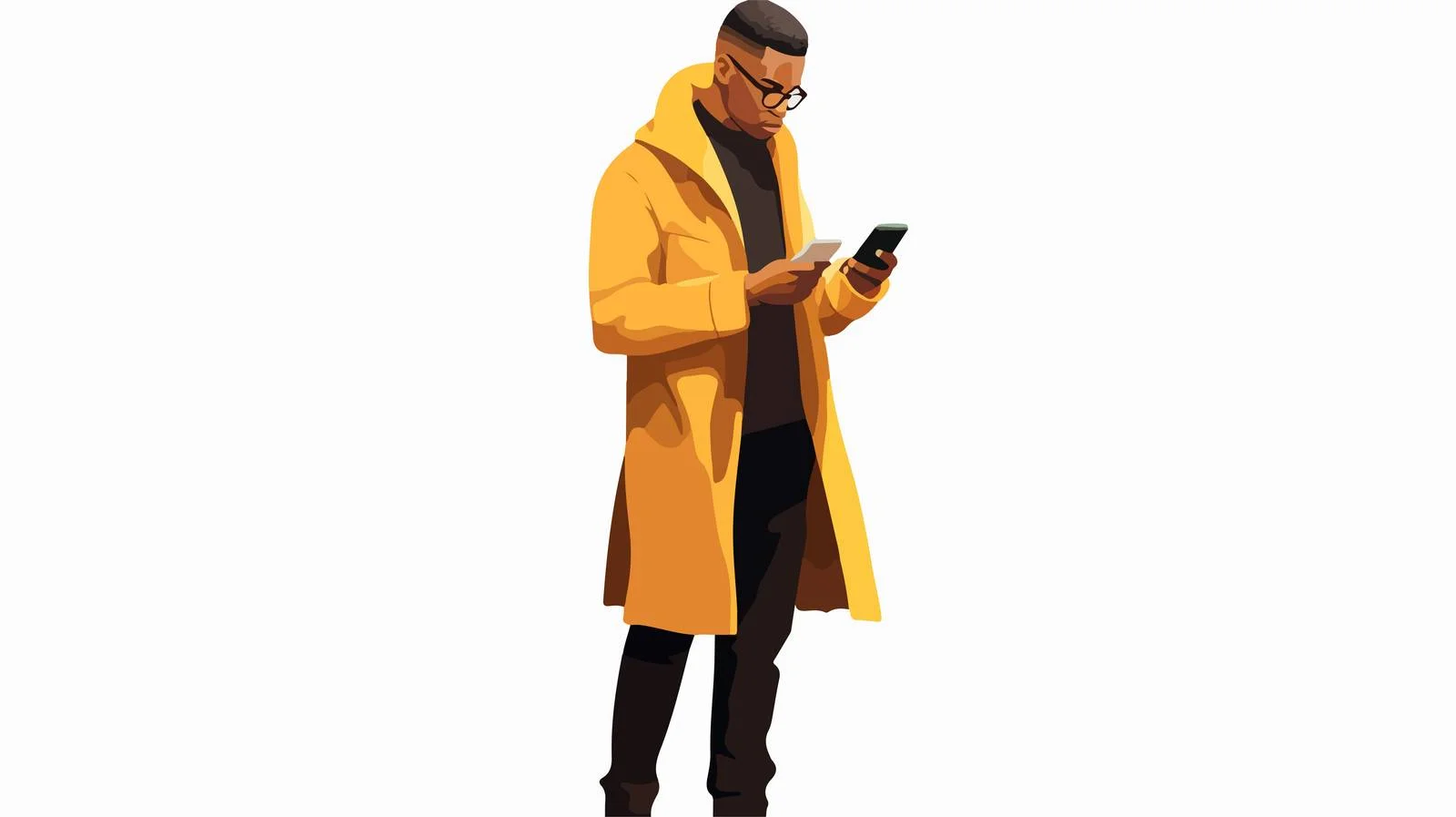 Elegant Black Man in Casual Coat Glancing — free download from Dotvec
