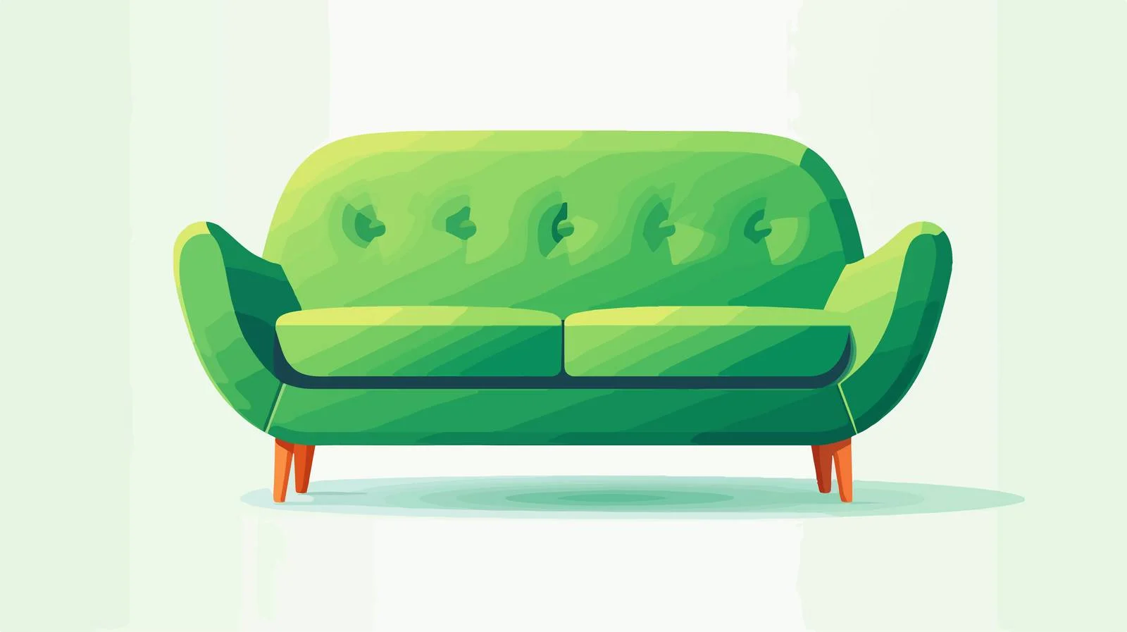 Elegant Green Sofa Vector Illustration Design — free download from Dotvec