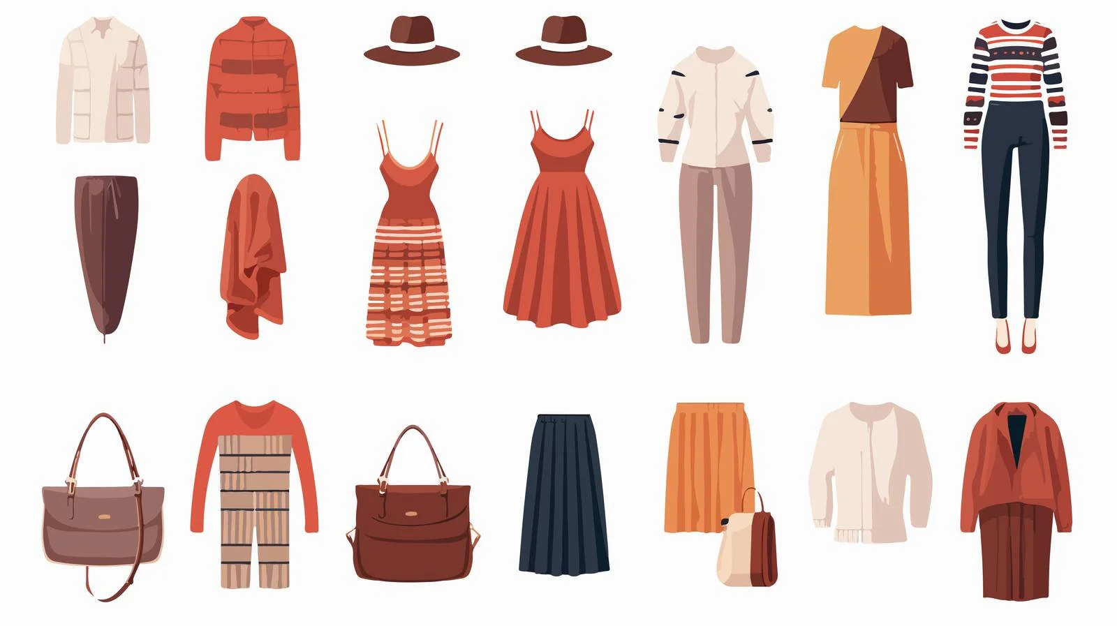 Chic casual female fashion outfits collection — free download from Dotvec